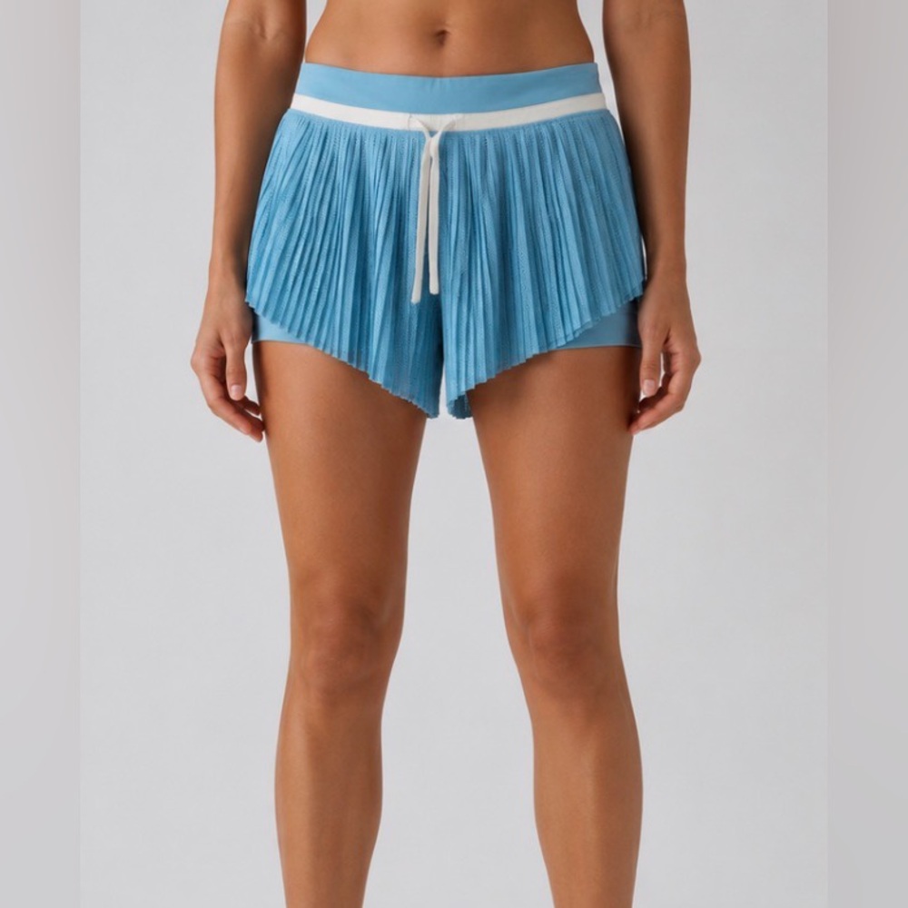 Lululemon Ace Advantage Pleated Tennis Short 2” Size S Blue NWT LW7DTKS